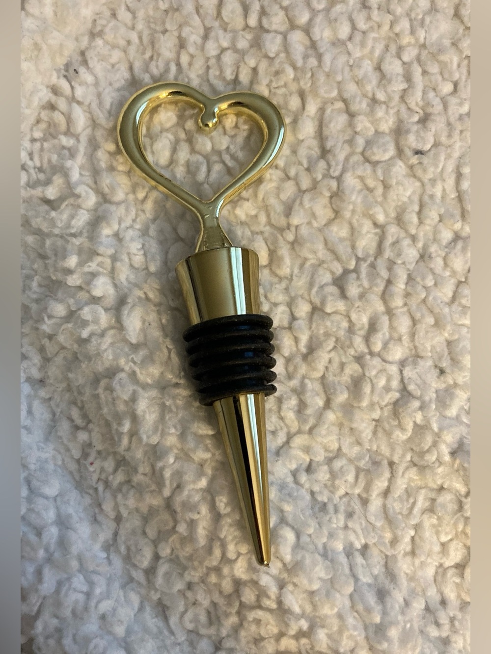 Gold Heart Wine Bottle Stopper -